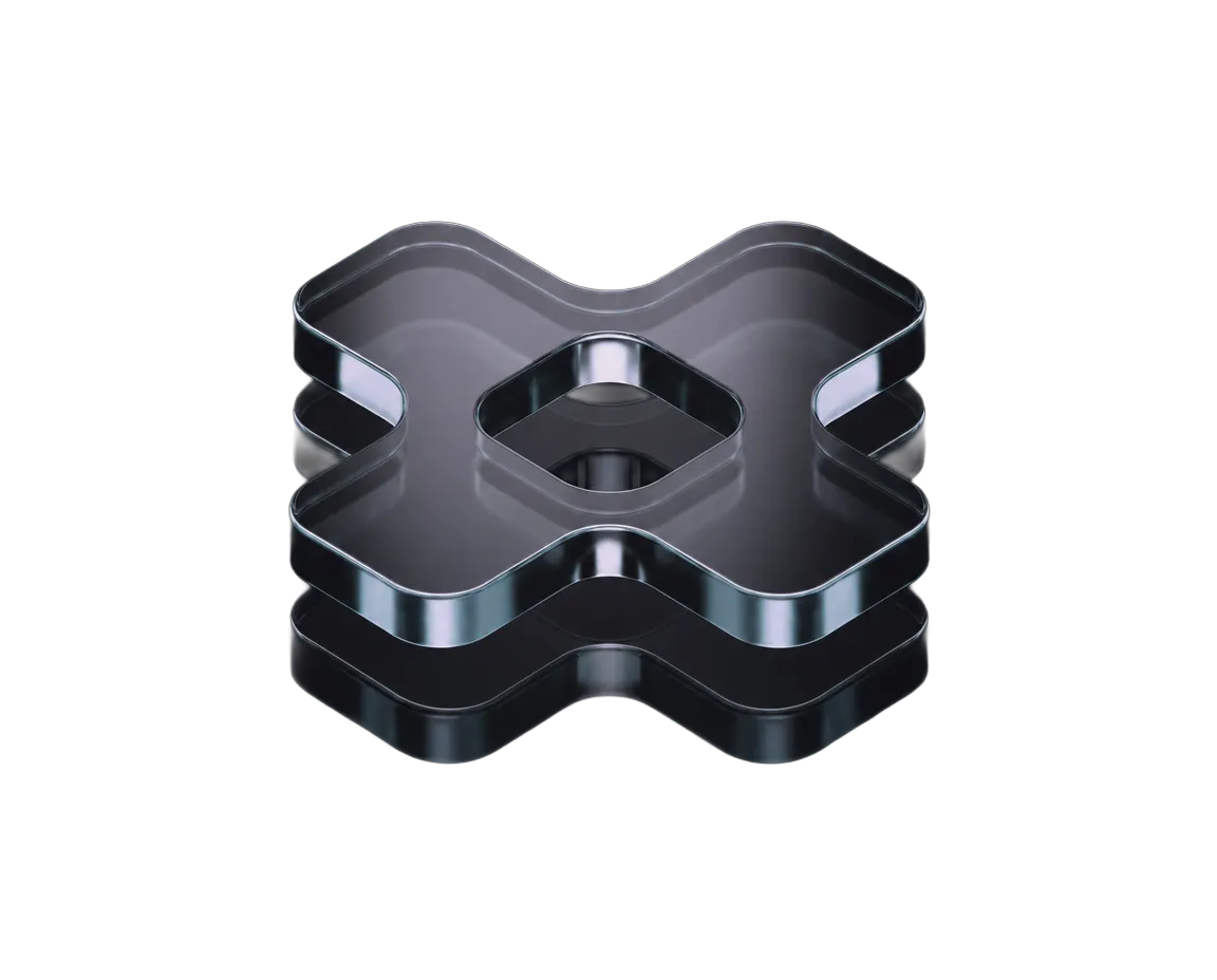 Layered glass form representing Decloud's secure architecture