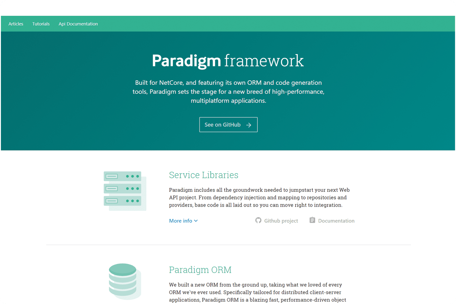 Paradigm Framework website home page